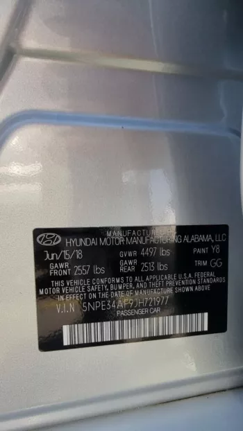 HYUNDAI SONATA 2.0L PETROL FWD 63400 USED 2018