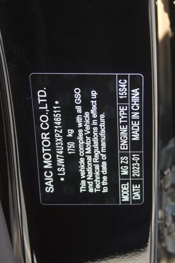 MG ZS 1.5L PETROL FWD 5DOORS 2023 BLACK INSIDE BLACK