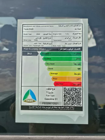 Toyota Raize 1.2L V4 Petrol FWD 2022 Model Year Yellow Color 