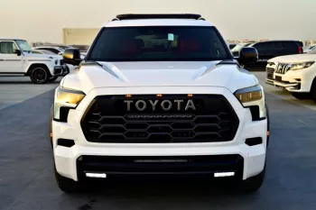 2024 MODEL TOYOTA SEQUOIA TRD PRO HYBRID V6 3.5L TURBO WHITE COLOR