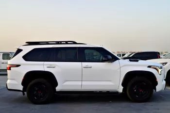 2024 MODEL TOYOTA SEQUOIA TRD PRO HYBRID V6 3.5L TURBO WHITE COLOR