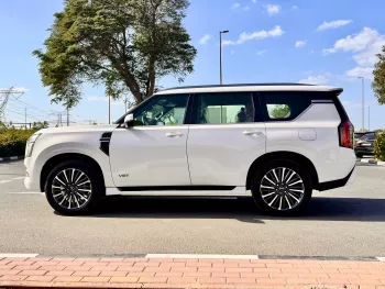 Nissan Patrol Platinum 2025 Model Year V6 Twin Turbo White Color Exterior