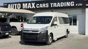 TOYOTA HIACE HIGHROOF 2026 MODEL YEAR BLACK BUMPER 13 SEATER WHITE COLOR
