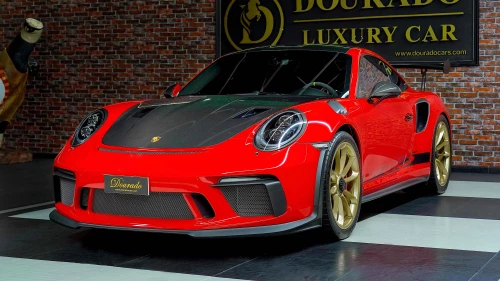 2019 Porsche 911 GT3 RS Weissach, Red Exterior, Gold Rims