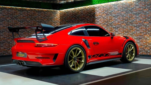 2019 Porsche 911 GT3 RS Weissach, Red Exterior, Gold Rims