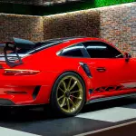 2019 Porsche 911 GT3 RS Weissach, Red Exterior, Gold Rims - Thumbnail 8