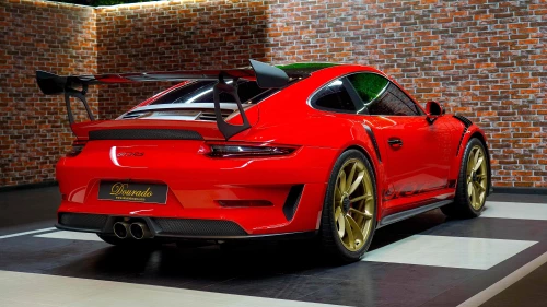 2019 Porsche 911 GT3 RS Weissach, Red Exterior, Gold Rims