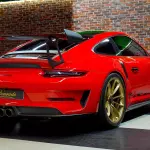 2019 Porsche 911 GT3 RS Weissach, Red Exterior, Gold Rims - Thumbnail 9