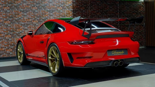 2019 Porsche 911 GT3 RS Weissach, Red Exterior, Gold Rims