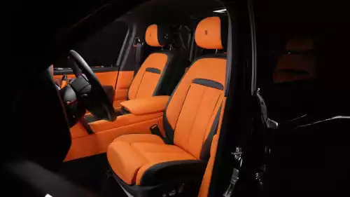2022 Rolls Royce Cullinan Black Badge, Diamond Black Exterior, Orange Interior