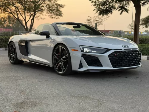 Audi R8 Spyder 5.2L Petrol 2020 Model Year White Color Exterior