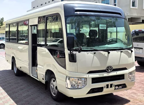 Toyota Coaster 23 Seater 2.7L Petrol 2026 Model Year White Color Exterior
