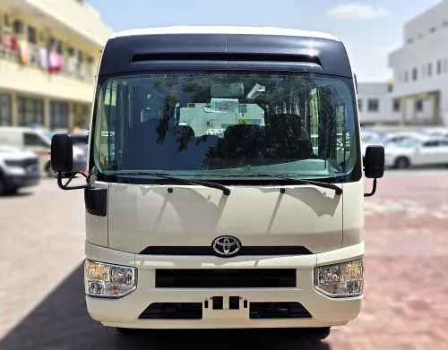 Toyota Coaster 23 Seater 2.7L Petrol 2026 Model Year White Color Exterior
