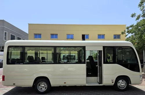 Toyota Coaster 23 Seater 2.7L Petrol 2026 Model Year White Color Exterior
