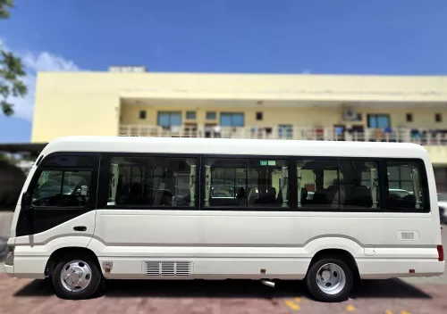 Toyota Coaster 23 Seater 2.7L Petrol 2026 Model Year White Color Exterior