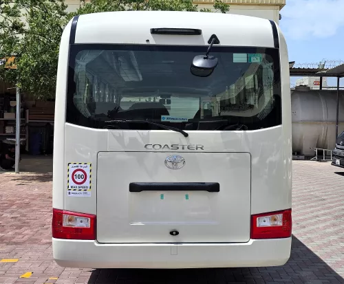 Toyota Coaster 23 Seater 2.7L Petrol 2026 Model Year White Color Exterior
