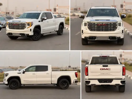 GMC Sierra Denali 5.3L Petrol 2022 Model Year White Color Exterior 