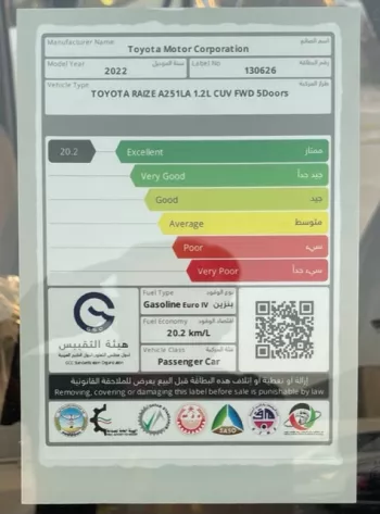TOYOTA RAIZE 1.2L CUV FWD MY 2022